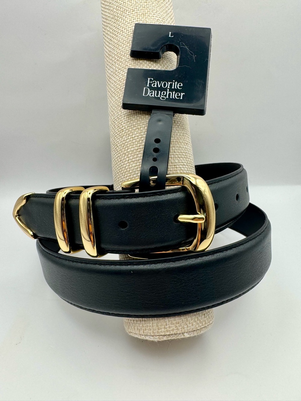 Favorite Daughter The Jordon Belt - Black with Gold Tone Hardware - Large